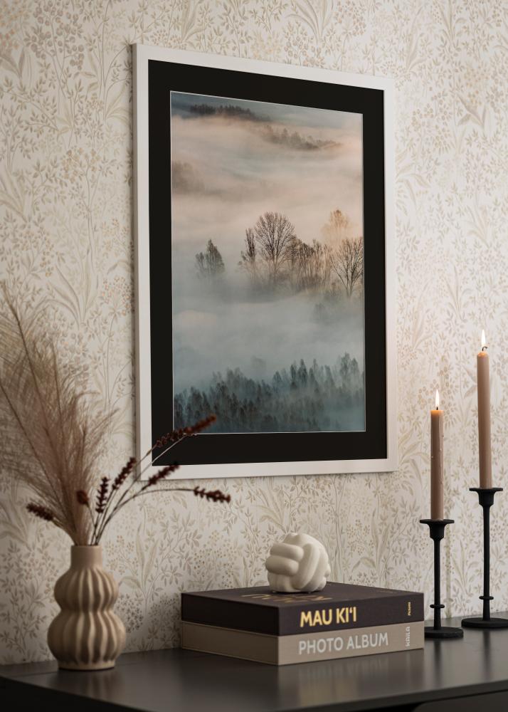 Ramme Trendline Hvid 60x100 cm - Passepartout Sort 40x80 cm