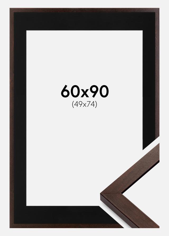 Ramme Selection Valnød 60x90 cm - Passepartout Sort 50x75 cm