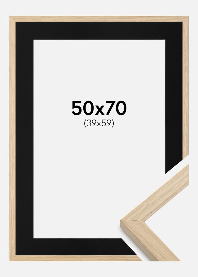 Ramme Grimsåker Eg 50x70 cm - Passepartout Sort 40x60 cm