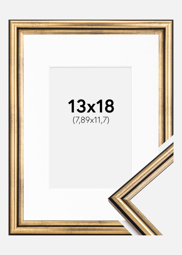 Ramme Horndal Guld 13x18 cm - Passepartout Hvid 3,5x5 inches