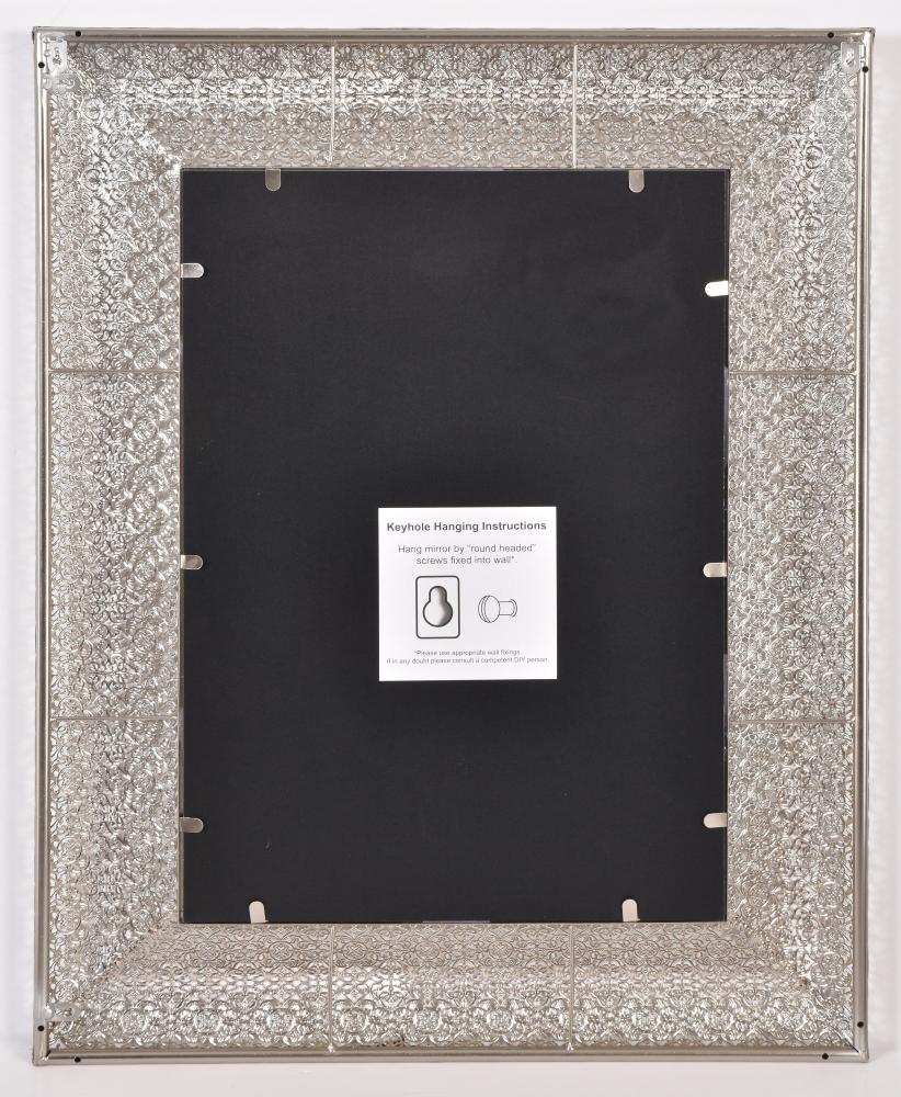 Spejl Marrakesh Rectangular Metal Sølv 70x90 cm