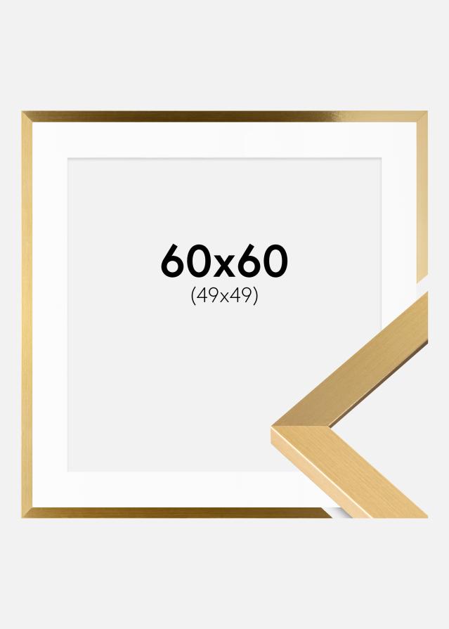 Ramme Selection Guld 60x60 cm - Passepartout Hvid 50x50 cm
