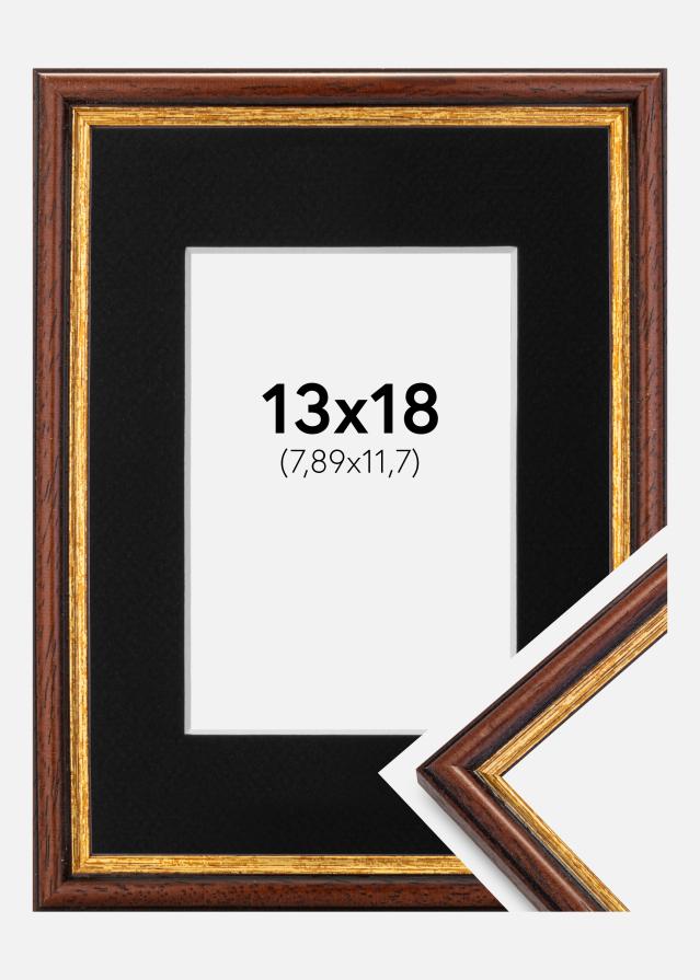 Ramme Horndal Brun 13x18 cm - Passepartout Sort 3,5x5 inches