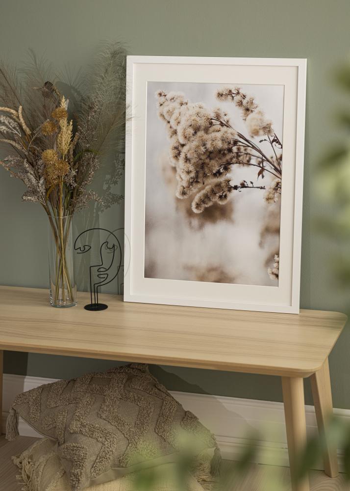 Ramme White Wood 70x100 cm - Passepartout Hvid 59,4x84 cm (A1)