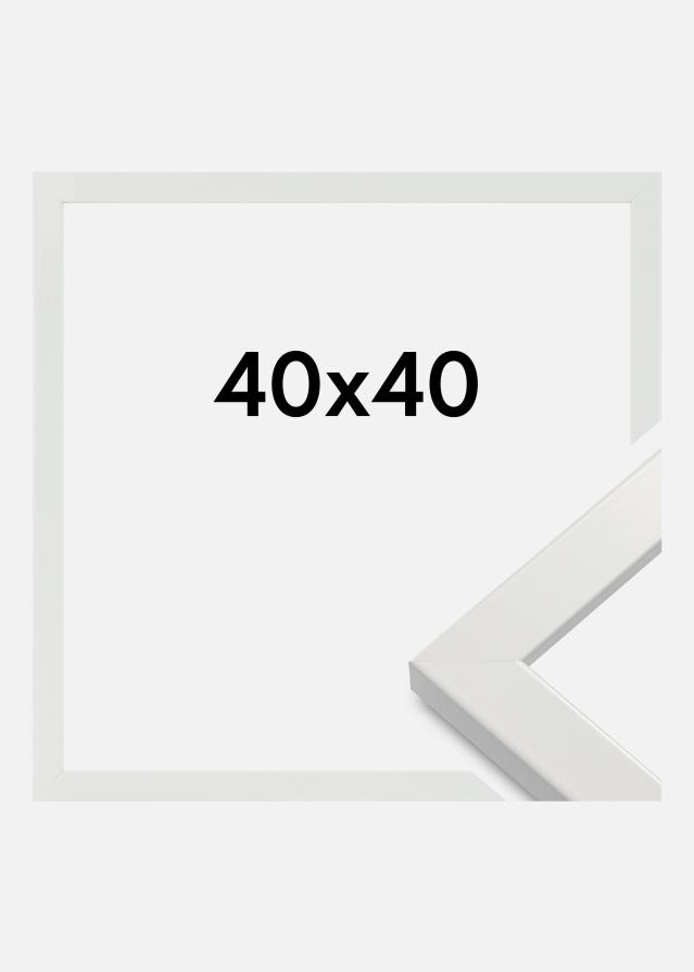 Ramme White Wood Glossy Akrylglas 40x40 cm