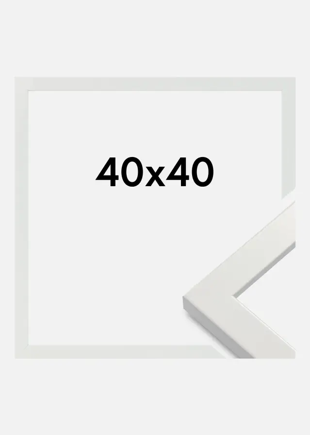 Ramme White Wood Glossy Akrylglas 40x40 cm
