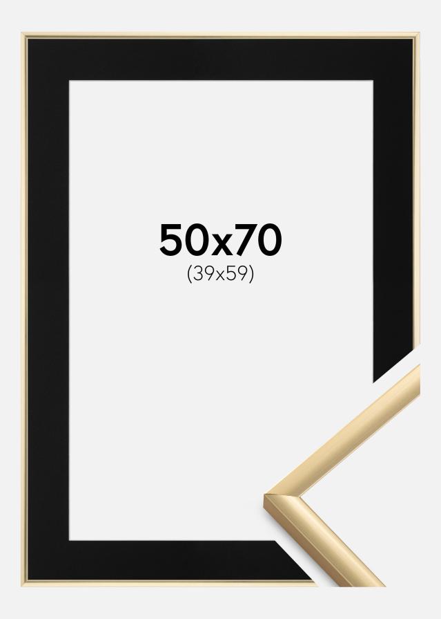 Ramme New Lifestyle Guld 50x70 cm - Passepartout Sort 40x60 cm