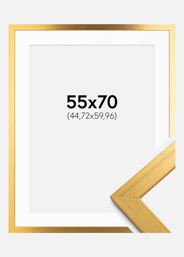 Ramme Gold Wood 55x70 cm - Passepartout Hvid 18x24 inches