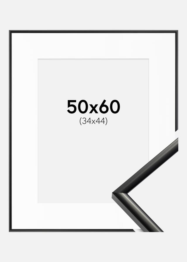 Ramme New Lifestyle Sort 50x60 cm - Passepartout Hvid 35x45 cm