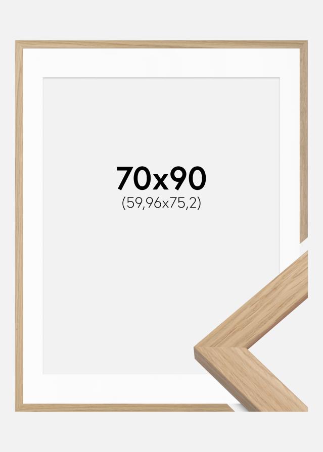 Ramme Oak Wood 70x90 cm - Passepartout Hvid 24x30 inches