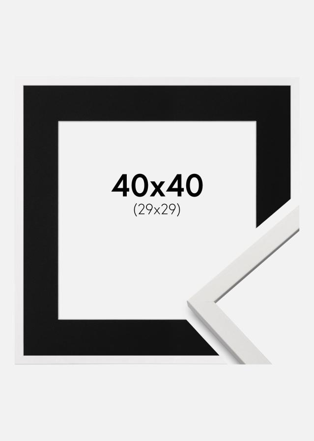 Ramme Edsbyn Hvid 40x40 cm - Passepartout Sort 30x30 cm