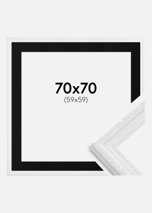 Ramme Abisko Hvid 70x70 cm - Passepartout Sort 60x60 cm