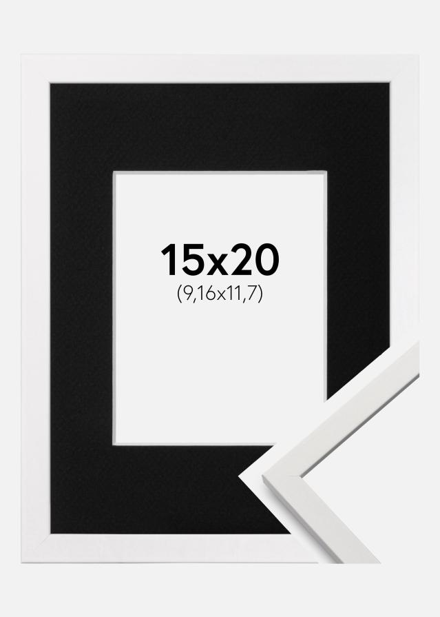 Ramme Edsbyn Hvid 15x20 cm - Passepartout Sort 4x5 inches (10,16x12,7 cm)