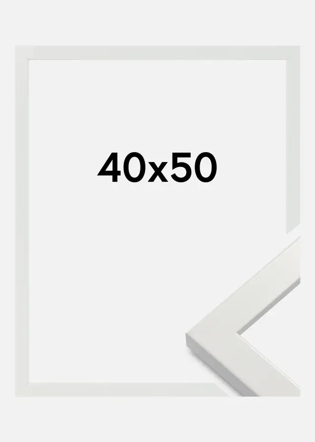 Ramme White Wood Glossy Akrylglas 40x50 cm
