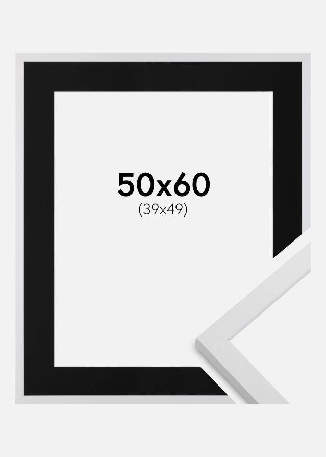 Ramme Trendy Hvid 50x60 cm - Passepartout Sort 40x50 cm