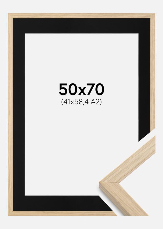 Ramme Grimsåker Eg 50x70 cm - Passepartout Sort 42x59,4 cm (A2)