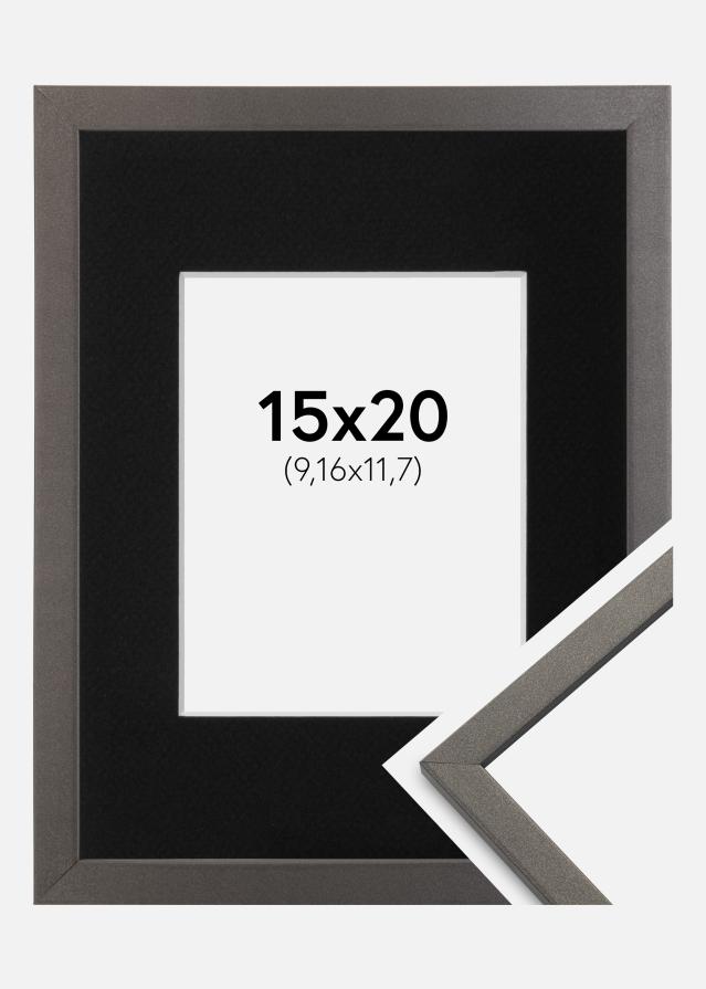 Ramme Edsbyn Grafit 15x20 cm - Passepartout Sort 4x5 inches