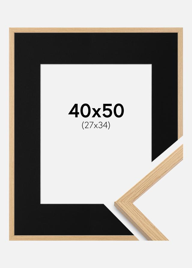 Ramme Galant Eg 40x50 cm - Passepartout Sort 28x35 cm