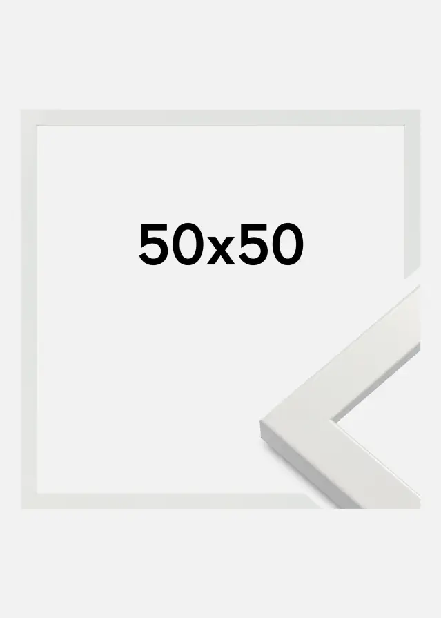 Ramme White Wood Glossy Akrylglas 50x50 cm