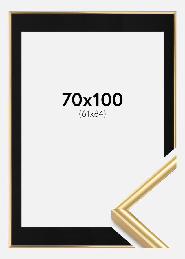 Ramme Victoria Guld 70x100 cm - Passepartout Sort 62x85 cm