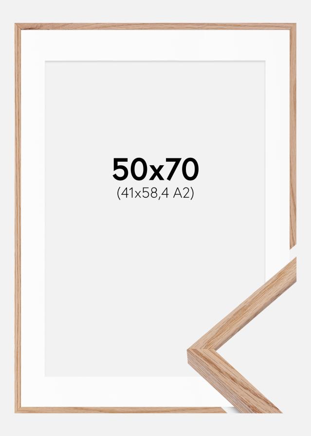 Ramme E-Line Eg 50x70 cm - Passepartout Hvid 42x59,4 cm (A2)