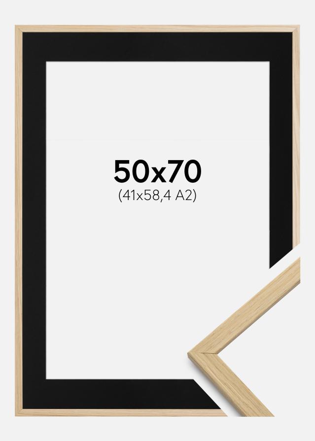 Ramme Edsbyn Eg 50x70 cm - Passepartout Sort 42x59,4 cm (A2)