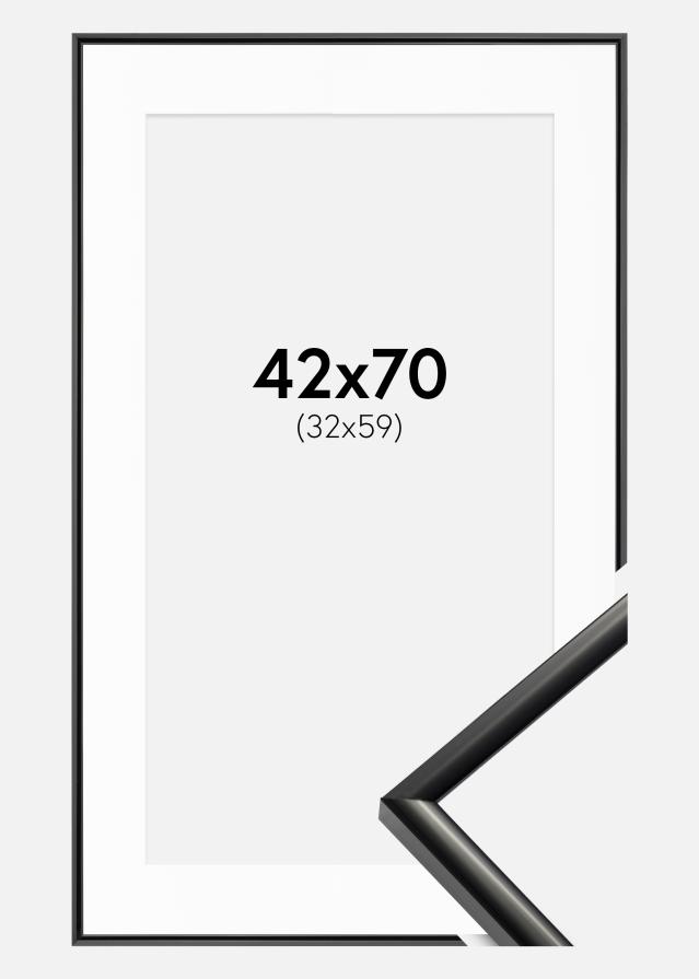 Ramme New Lifestyle Sort 42x70 cm - Passepartout Hvid 33x60 cm
