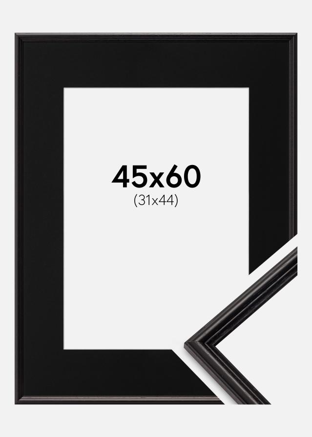 Ramme Horndal Sort 45x60 cm - Passepartout Sort 32x45 cm