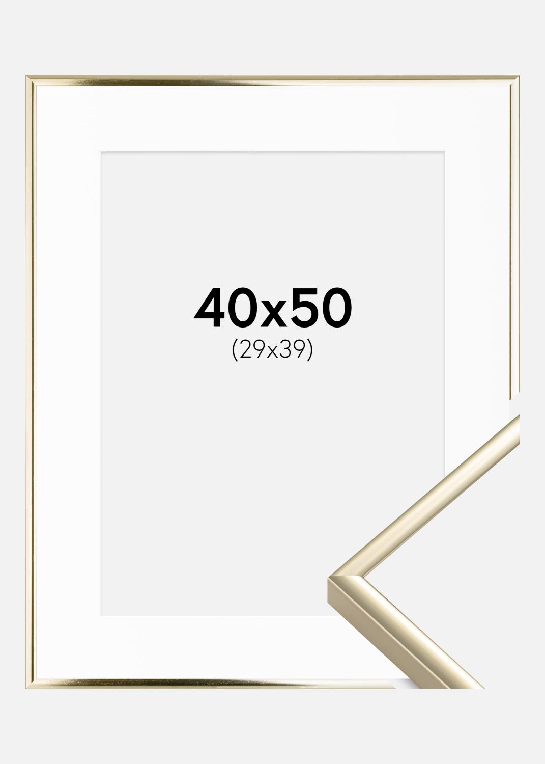 Product Image for Ramme Aluminium Blank Guld 40x50 cm - Passepartout Hvid 30x40 cm