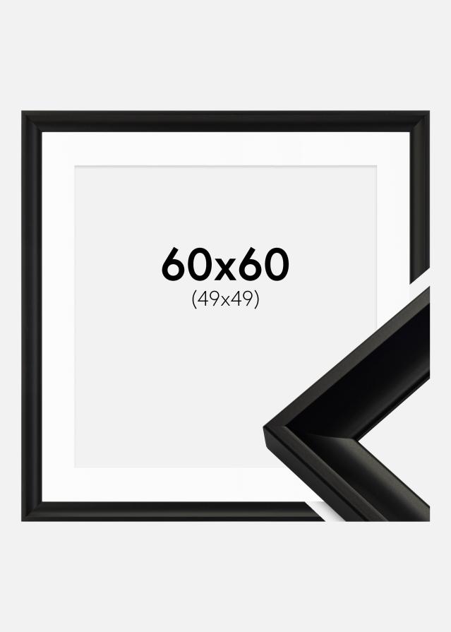 Ramme Öjaren Sort 60x60 cm - Passepartout Hvid 50x50 cm