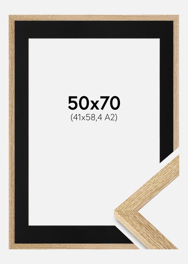 Ramme Selection Eg 50x70 cm - Passepartout Sort 42x59,4 cm (A2)