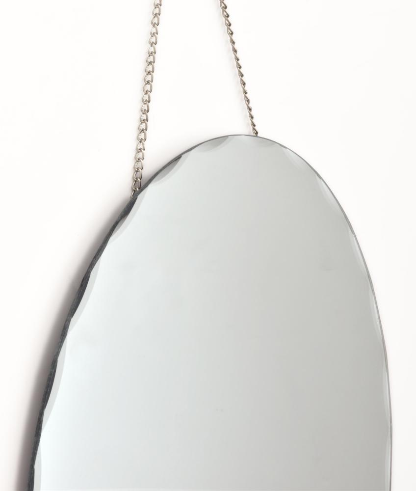 Spejl Round Vintage Bevelled Edge with Chain Hanger 40 cm ø