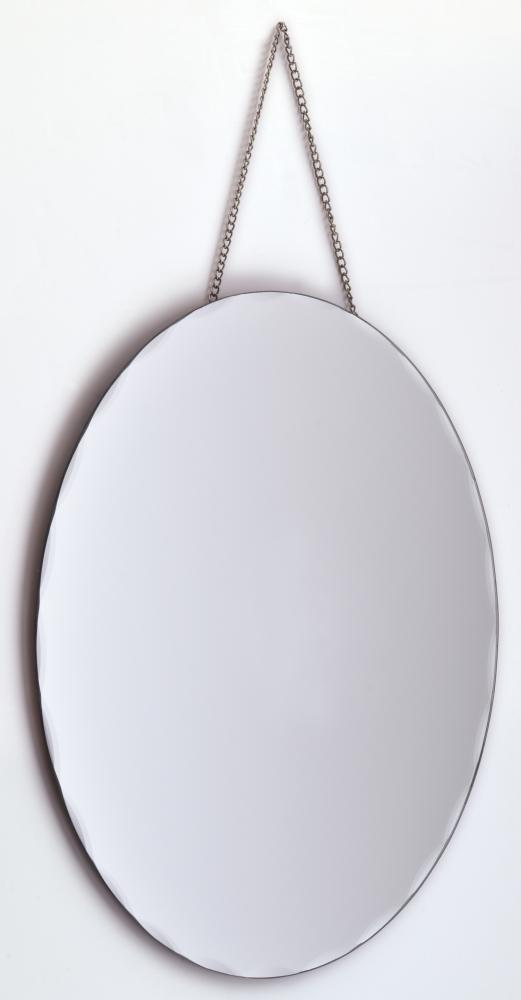 Spejl Round Vintage Bevelled Edge with Chain Hanger 40 cm ø