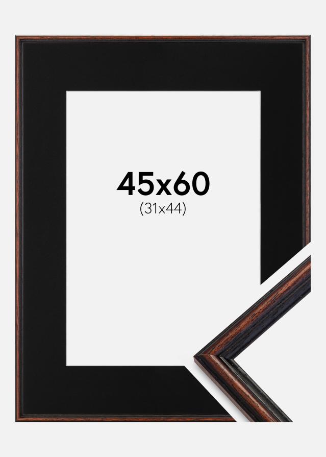 Ramme Horndal Valnød 45x60 cm - Passepartout Sort 32x45 cm