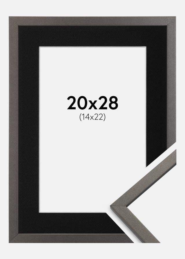 Ramme Edsbyn Grafit 20x28 cm - Passepartout Sort 15x23 cm