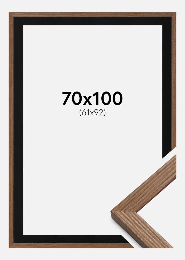 Ramme Fiorito Mørk Eg 70x100 cm - Passepartout Sort 62x93 cm