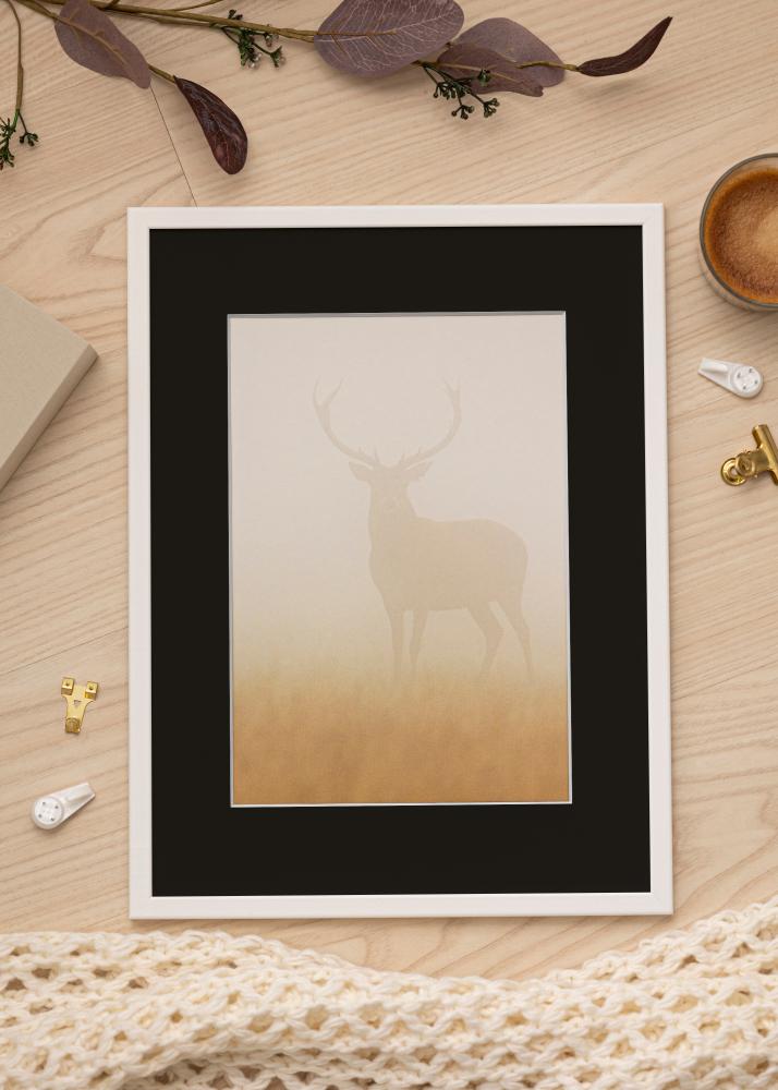 Ramme Kaspar Hvid 40x60 cm - Passepartout Sort 32,9x48,3 cm (A3+)