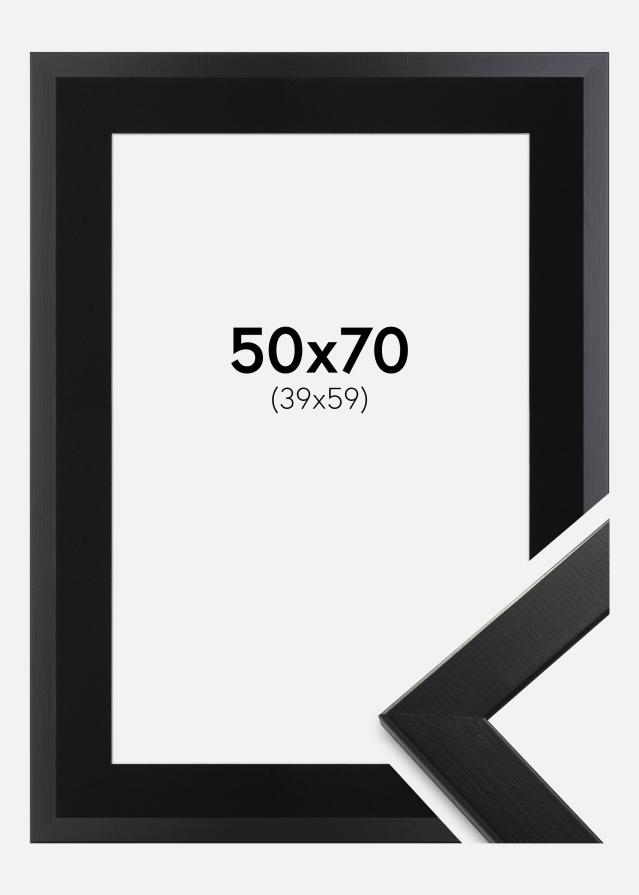 Ramme Trendline Sort 50x70 cm - Passepartout Sort 40x60 cm
