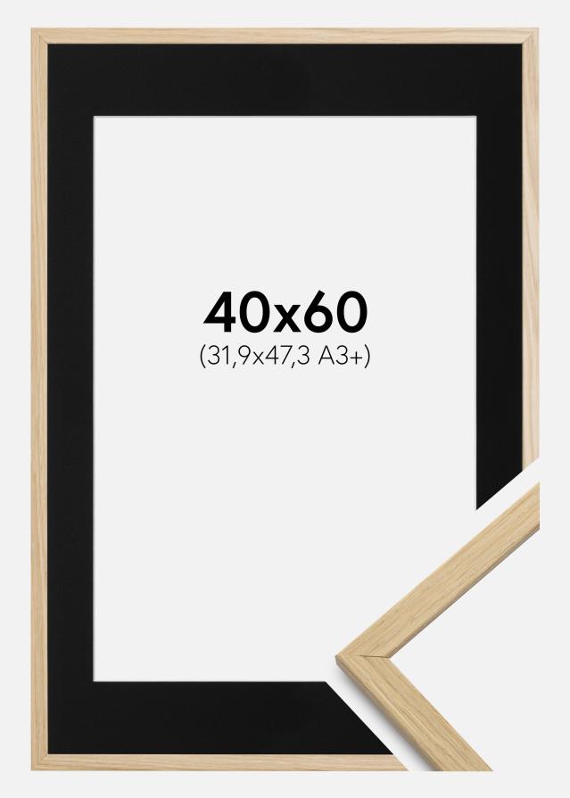 Ramme Edsbyn Eg 40x60 cm - Passepartout Sort 32,9x48,3 cm (A3+)