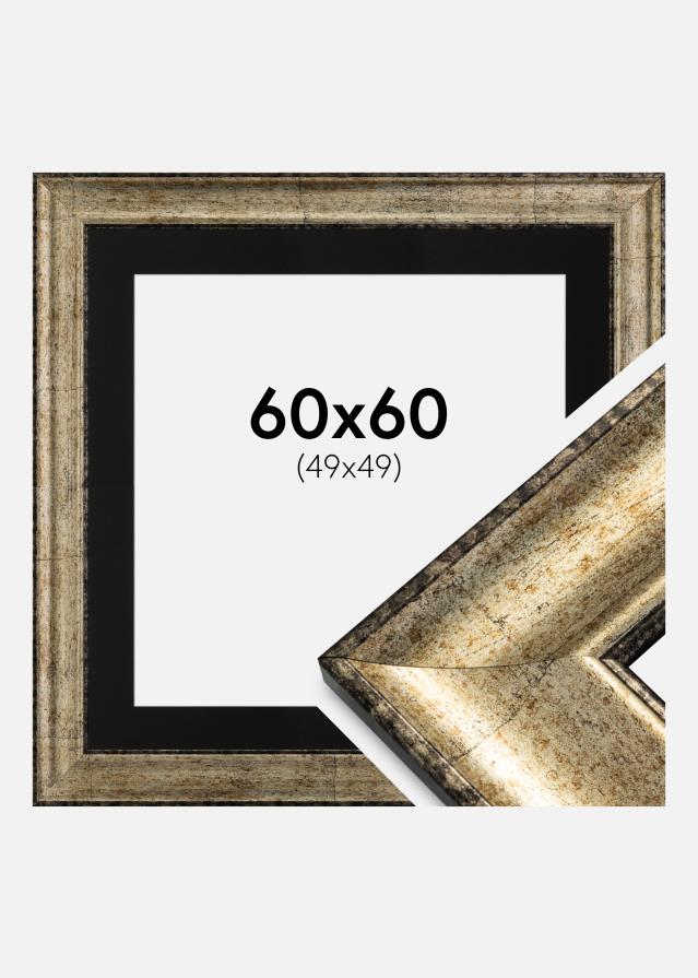 Ramme Saltsjöbaden Antikguld 60x60 cm - Passepartout Sort 50x50 cm
