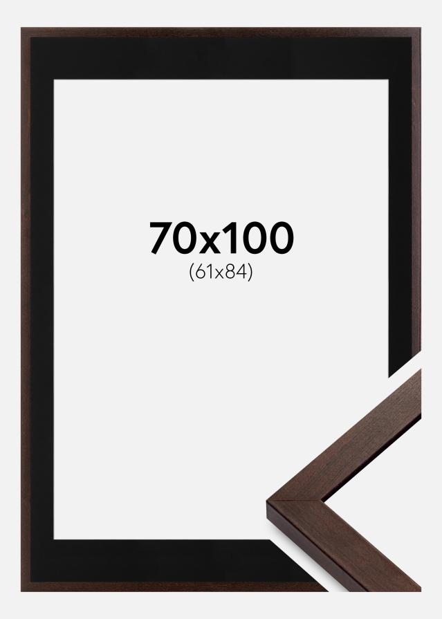 Ramme Selection Valnød 70x100 cm - Passepartout Sort 62x85 cm