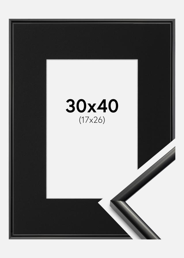 Ramme New Lifestyle Sort 30x40 cm - Passepartout Sort 18x27 cm