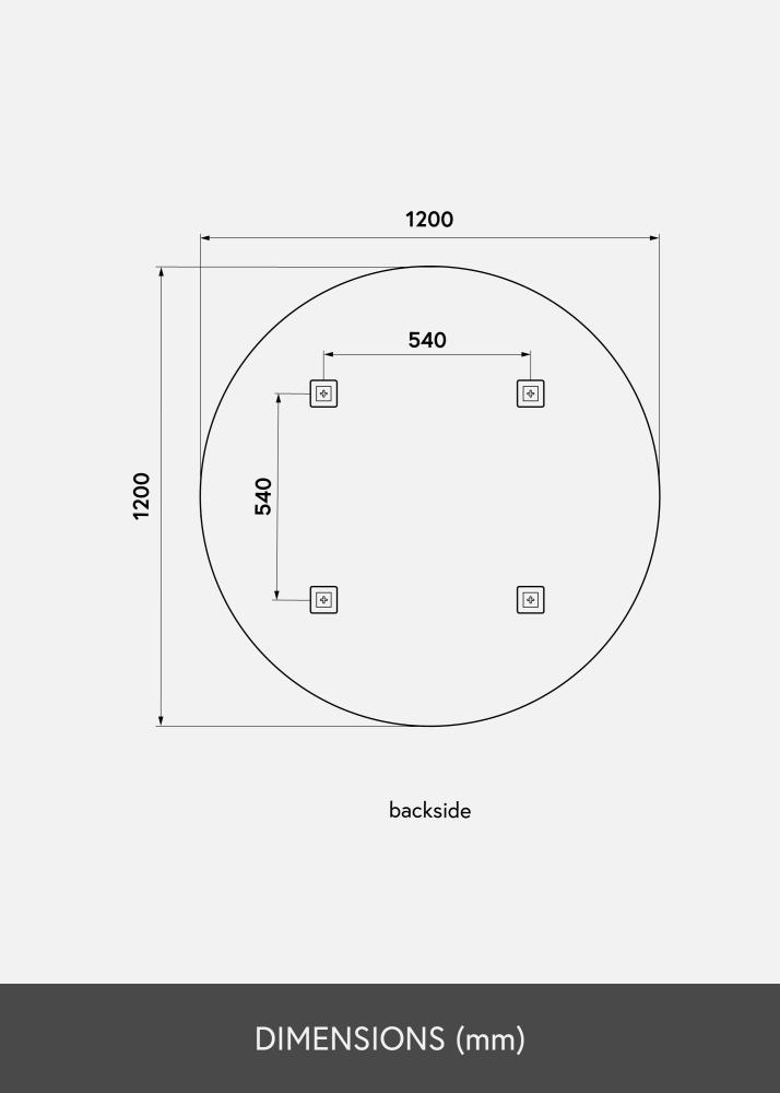 KAILA Rundt Spejl 120 cm Ø