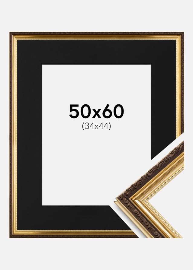 Ramme Abisko Guld 50x60 cm - Passepartout Sort 35x45 cm