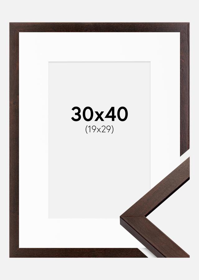 Ramme Selection Valnød 30x40 cm - Passepartout Hvid 20x30 cm