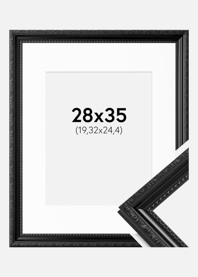 Ramme Abisko Sort 28x35 cm - Passepartout Hvid 8x10 inches