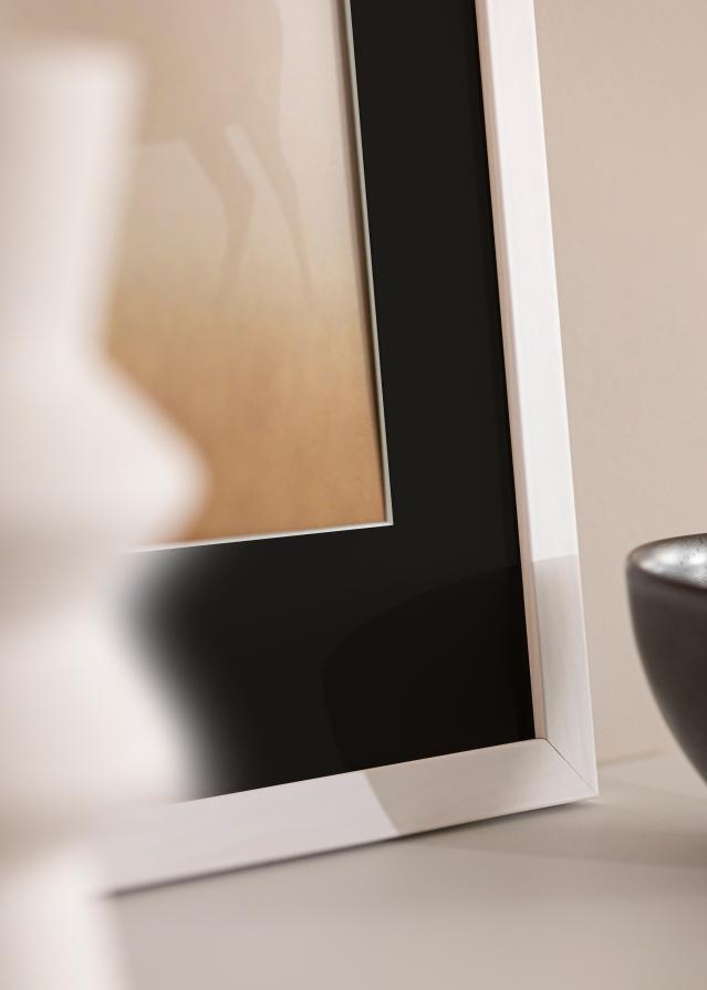 Ramme Stilren Hvid 45x60 cm - Passepartout Sort 30x45 cm