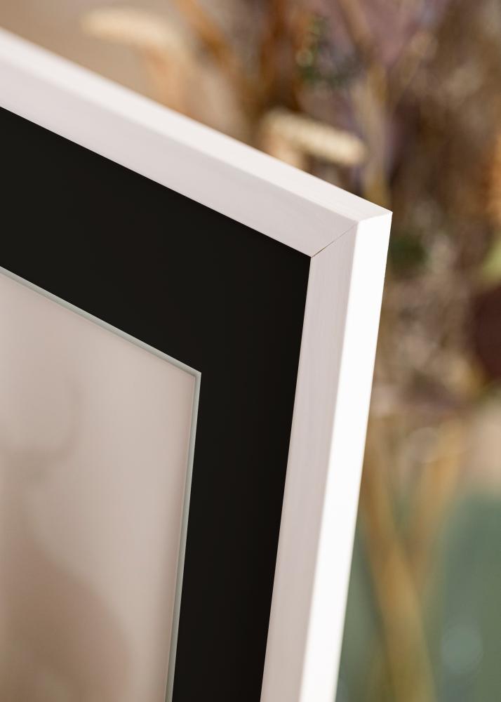 Ramme Stilren Hvid 15x20 cm - Passepartout Sort 4x5 inches