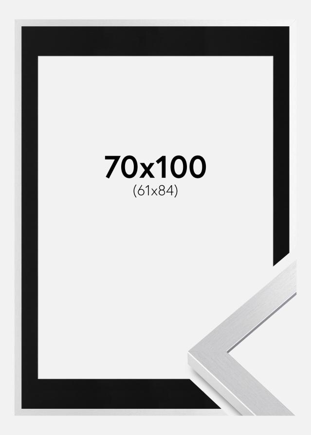 Ramme Selection Sølv 70x100 cm - Passepartout Sort 62x85 cm