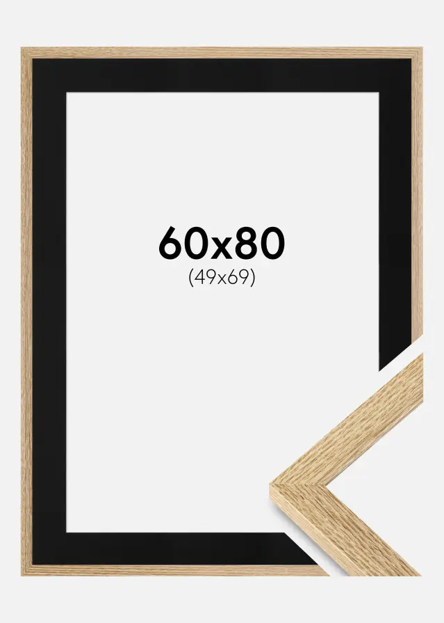 Ramme Selection Eg 60x80 cm - Passepartout Sort 50x70 cm